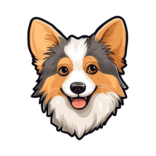 Dog Lovers Theme Icelandic Sheepdog Face Transparent Sticker